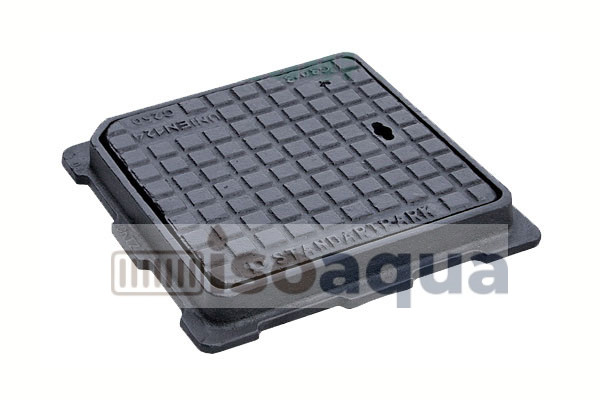 Люк канализационный чугунный квадратный 360х360 мм