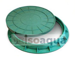 Люк канализационный пластиковый зеленый