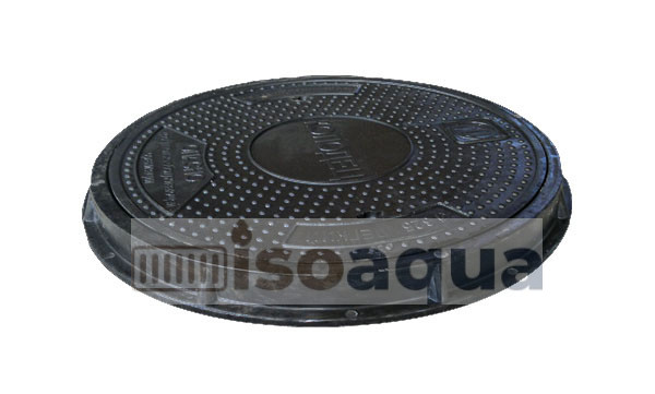 Люк канализационный металлополимерный черный