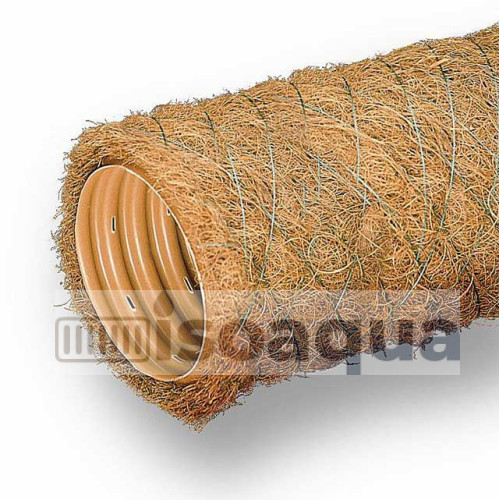 Дренажная труба ПВХ гофрированная Wavin с фильтром из кокосового волокна 92 мм