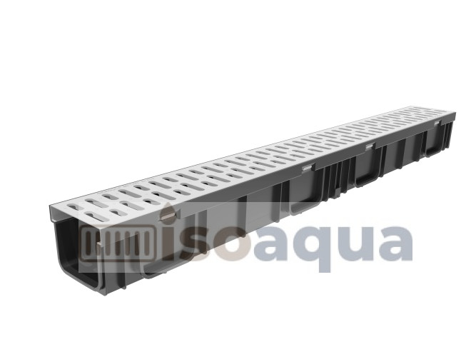 Лоток водоотв. Gidrolica ЛВ-10,11.5, 5.5 ПП с оцинковкой . реш.