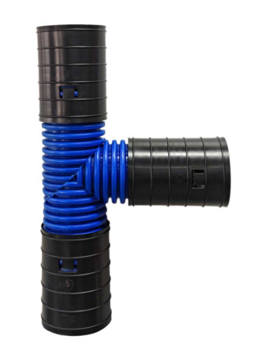 Тройник гофрированный для дренажных труб 110 мм