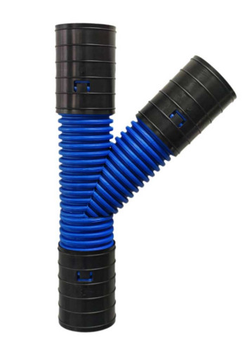 Тройник гофрированный для дренажных труб 110 мм 45 гр