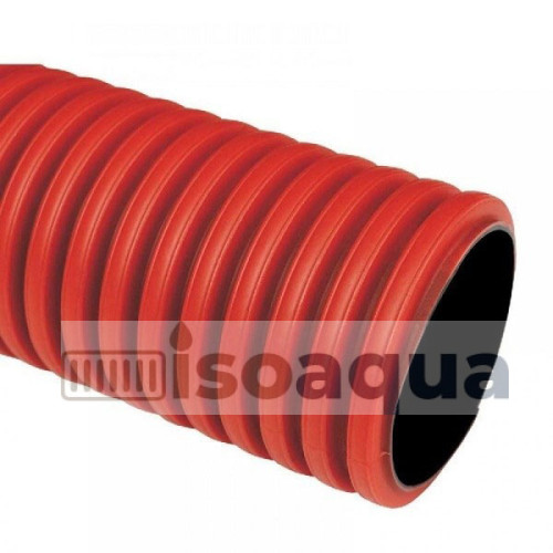 Труба двустенная защитная гофрированная красная 110 мм SN 12